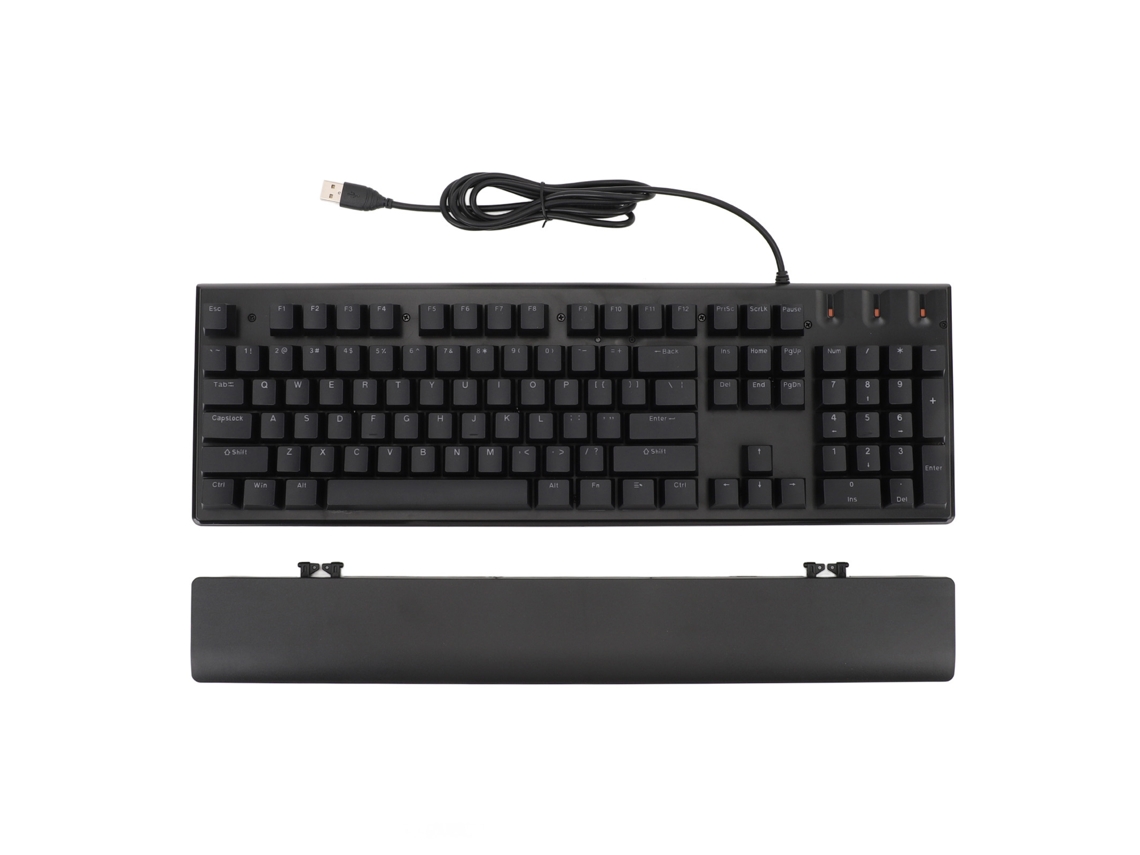 Teclado Mecánico Para Juegos Rgb Con Reposamuñecas, Interruptores Azules, Retroiluminación Led, 104 Teclas, Conexión Usb Para Pc