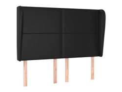 Maison Exclusive - Cabecero Con Orejas De Cuero Sintético Negro 147x23x118/128 Cm