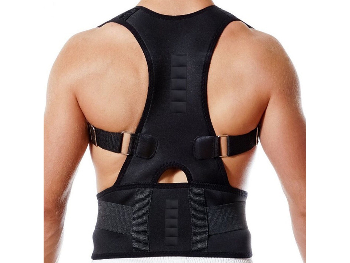 (negro Xxl) Corrector De Postura Magnético Para Espalda Y Omóplatos