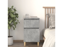 Mesa de Cabeceira LOVELY HOME Mesinha 40X35X70 Cm Cinzento Cimento