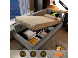 Sofá Cama De 90x190 Cm, Terciopelo Gris, Usb-c, Sin Colchón.