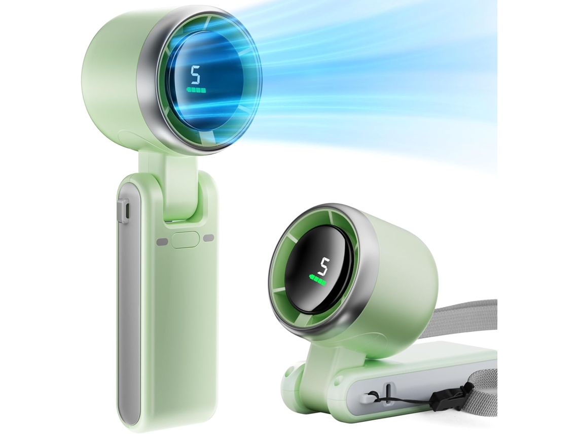 Mini Ventilador De Mano - Ventilador Turbo - Ventilador Recargable Por Usb - Verde