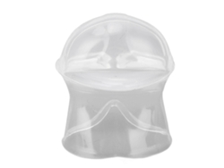 Dispositivo lingual antirronquidos fabricado con silicona transparente de grado alimenticio para un sueño reparador y un mejor control de la respiración.