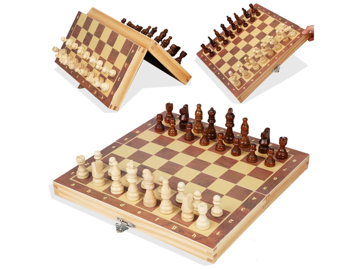 2026-juego De Ajedrez De Madera Magnético Plegable Con Tablero De Fieltro Ligero Portátil Juguete Educativo Para Padres E Hijos