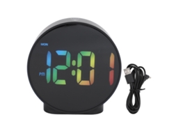 Reloj Despertador Digital Led De 4 Pulgadas Con Brillo Ajustable, Múltiples Funciones, Formato De 12/24 Horas, Ideal Para El Hogar Y Los Viajes - Negro