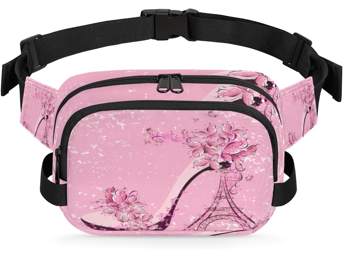 Bolso de hombro AQUAFORGE Tropicallife con estampado de la Torre Eiffel.