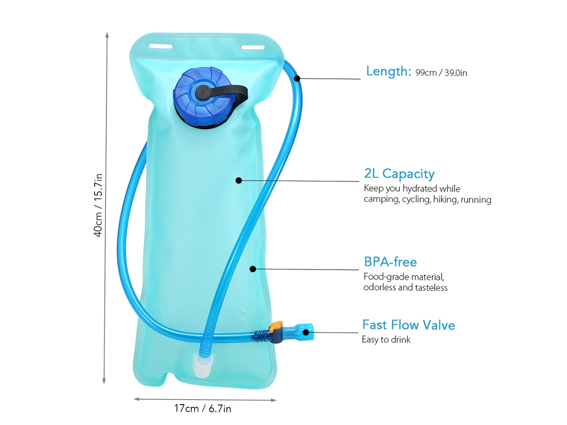 Mochila Hidratación Plegable Para Ciclismo Con Bladder 2l, Deportes Al Aire Libre Bicicleta Running Senderismo