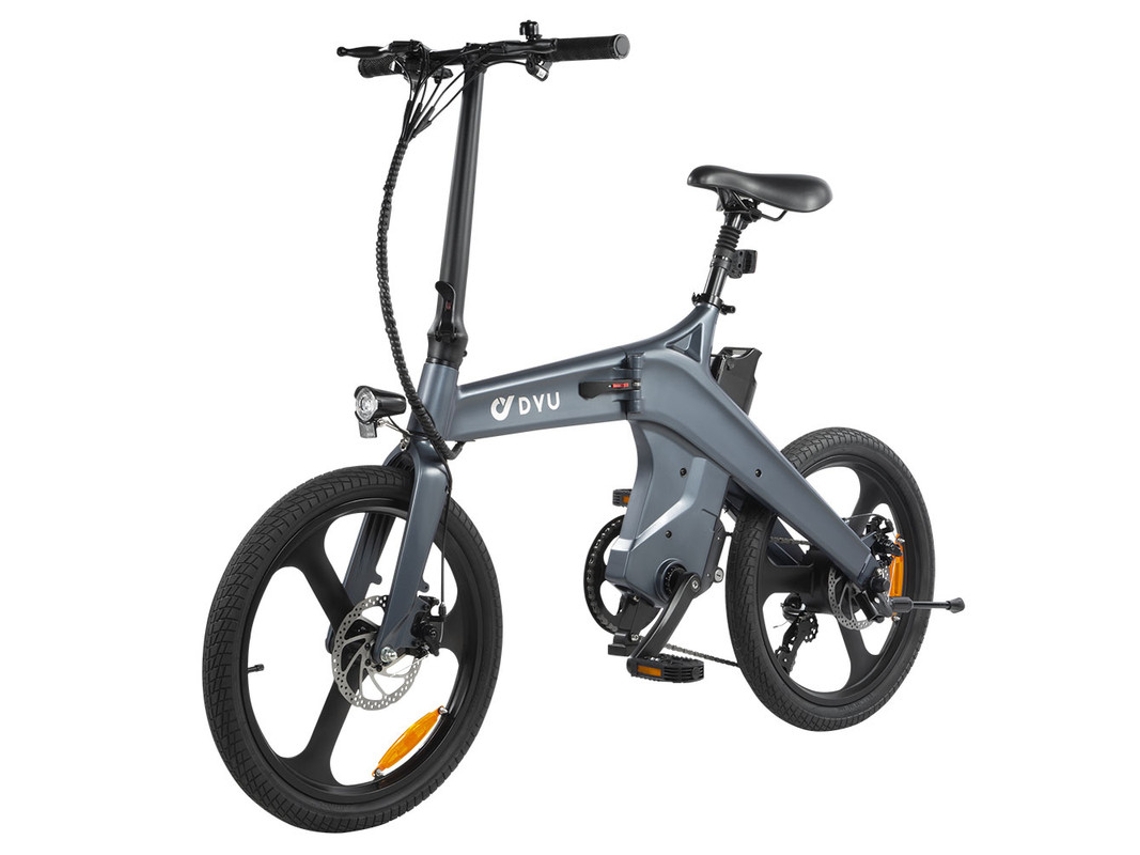 Bicicleta eléctrica plegable gris DYU T1 250W 36V10Ah 60Km 25Km/H