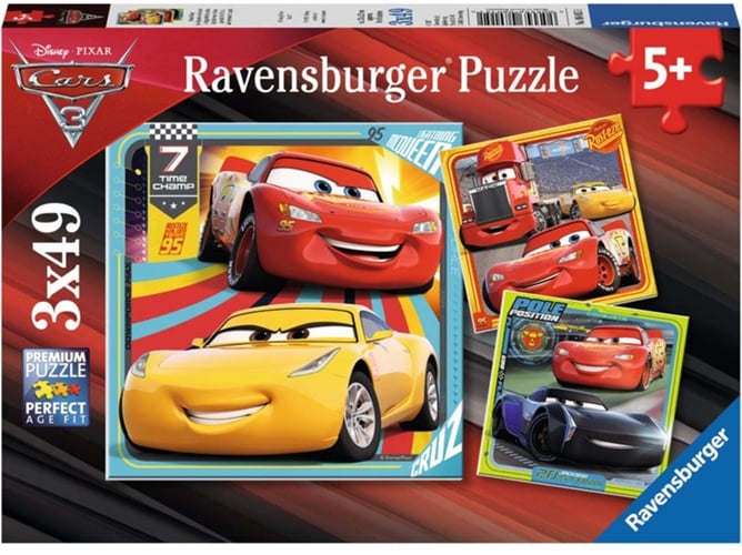 Puzzle RAVENSBURGUER Disney Cars 3 (Edad Mínima: 5 - 49 Piezas)