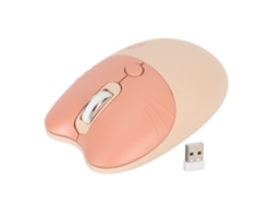 Mouse Sem Fio Gato Fofo Silencioso 2.4g 3 Níveis Dpi Usb Para Laptop Computador Cor Chá De Leite