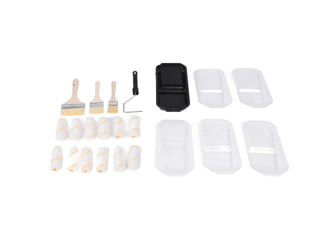 Kit De Rodillo De Pintura Con Bandeja Y Brochas: Herramientas De Pintura Para El Hogar, Paredes Y Techos.