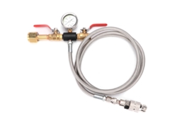 Adaptador de CO2 con conector de doble válvula y manómetro