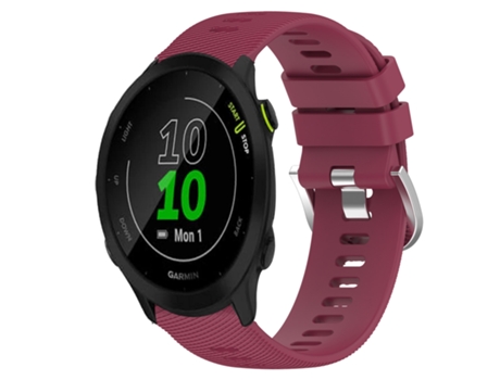 Correa de reloj inteligente para Garmin Forerunner 55 20 mm Correa de reloj de silicona suave de color sólido (rojo vino)