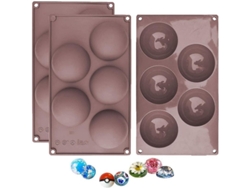 3 Moldes De Silicona Semicirculares/de Media Esfera Para Chocolate, Caramelos Y Chicles.