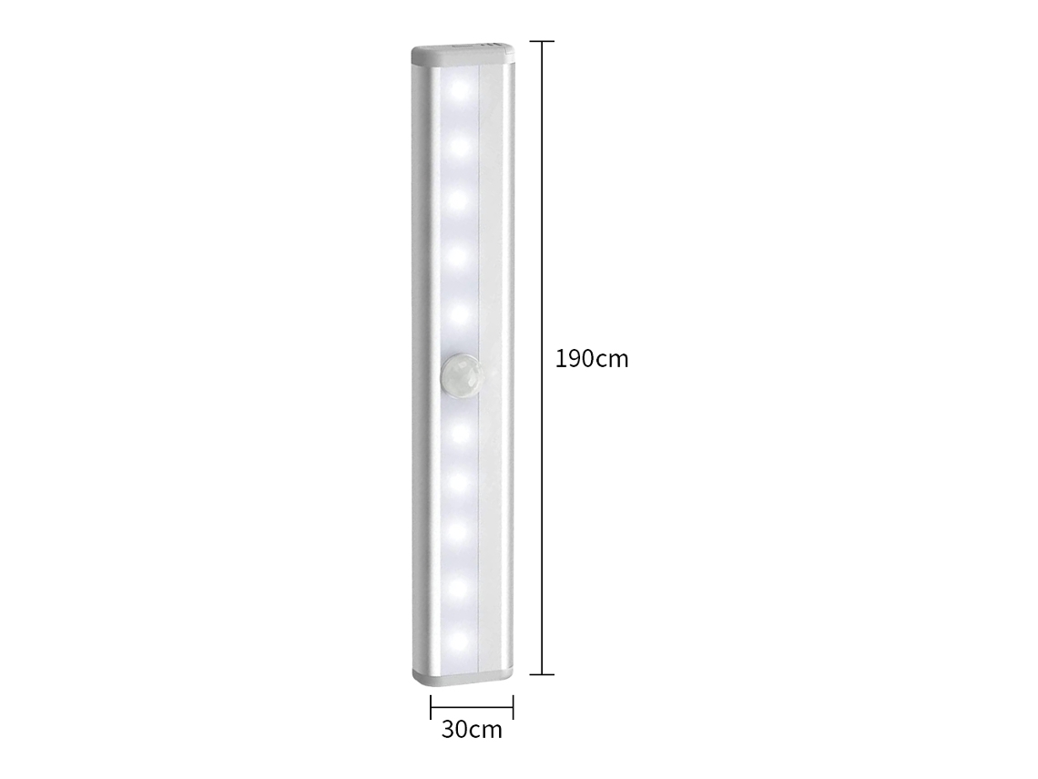 Luces Aoresac para debajo de gabinetes (paquete de 3) con sensor de movimiento inalámbrico, 10 tiras de luz LED adhesivas para despensa, armario, cocina y baño.