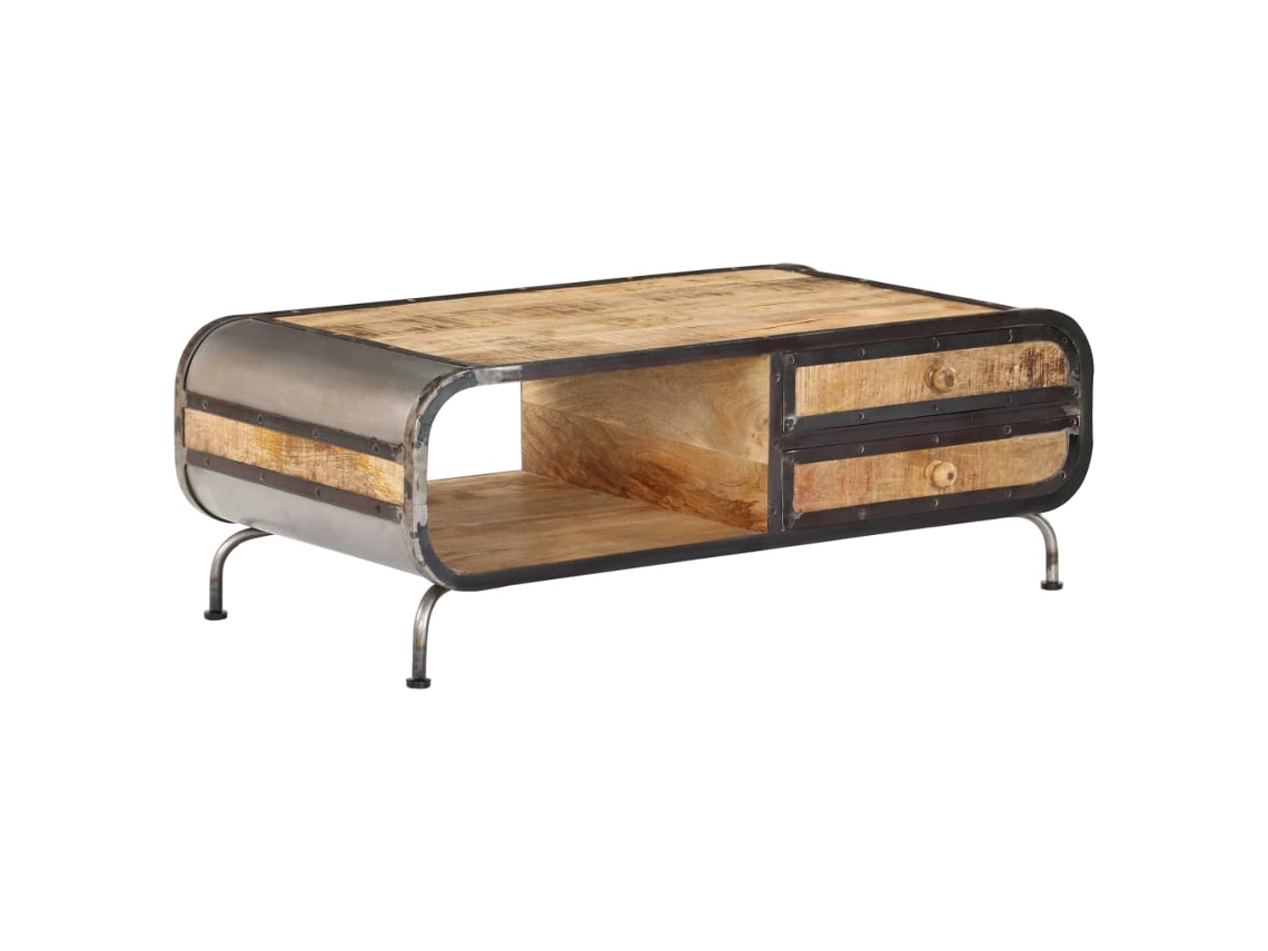Mesa de Centro Apoyo 100X50X35 cm Madera de Mango Maciza