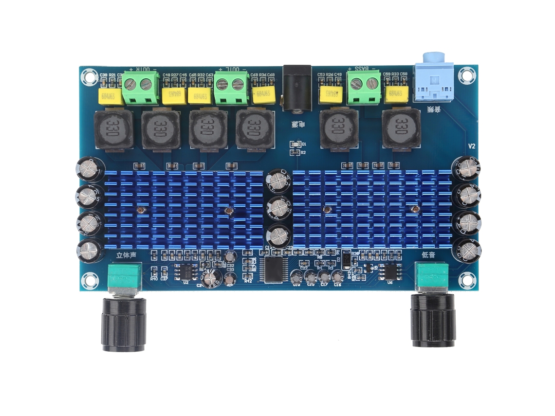 Veloriskku-placa Amplificador De Potência Tpa3116 Chip D2 2.1 Canais Baixo Módulo Áudio Amp Xh-a312