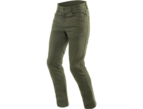 Pantalones para Hombre DAINESE Classic Slim Tex Verde para Motociclismo (31)