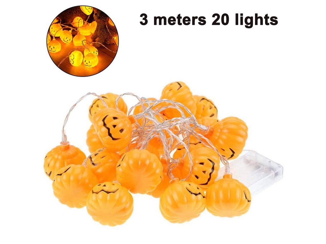 Luces LED con forma de calabaza de Halloween