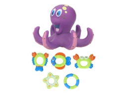 Juguete Interactivo Educativo De Pulpo Para Bebés Con 5 Anillos, Flotante Para Piscina.