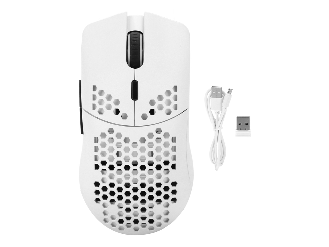 Mouse Sem Fio Hxsjt66 2.4ghz Com Iluminação Rgb Dpi Ajustável Para Pc Laptop Branco