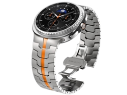 Bracelete Para Samsung Galaxy Watch 8 / 8 Classic - Aço Inoxidável Com Fivela Borboleta Clássica - Laranja Titânio