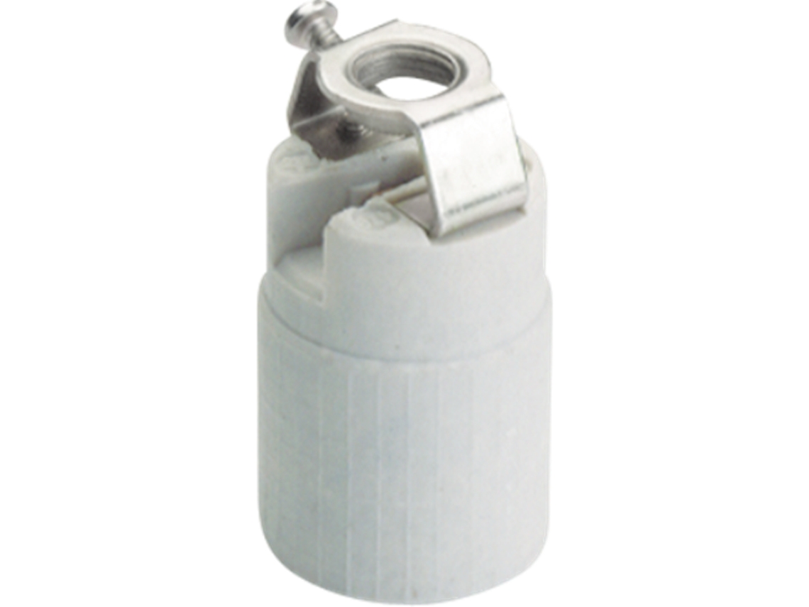 Portalámparas De Pocelana Edison Con Percha E14 Rosca M10/100 Libre De Halógenos (hasta 80w 2a 250v) Ip20 Ø26x48mm