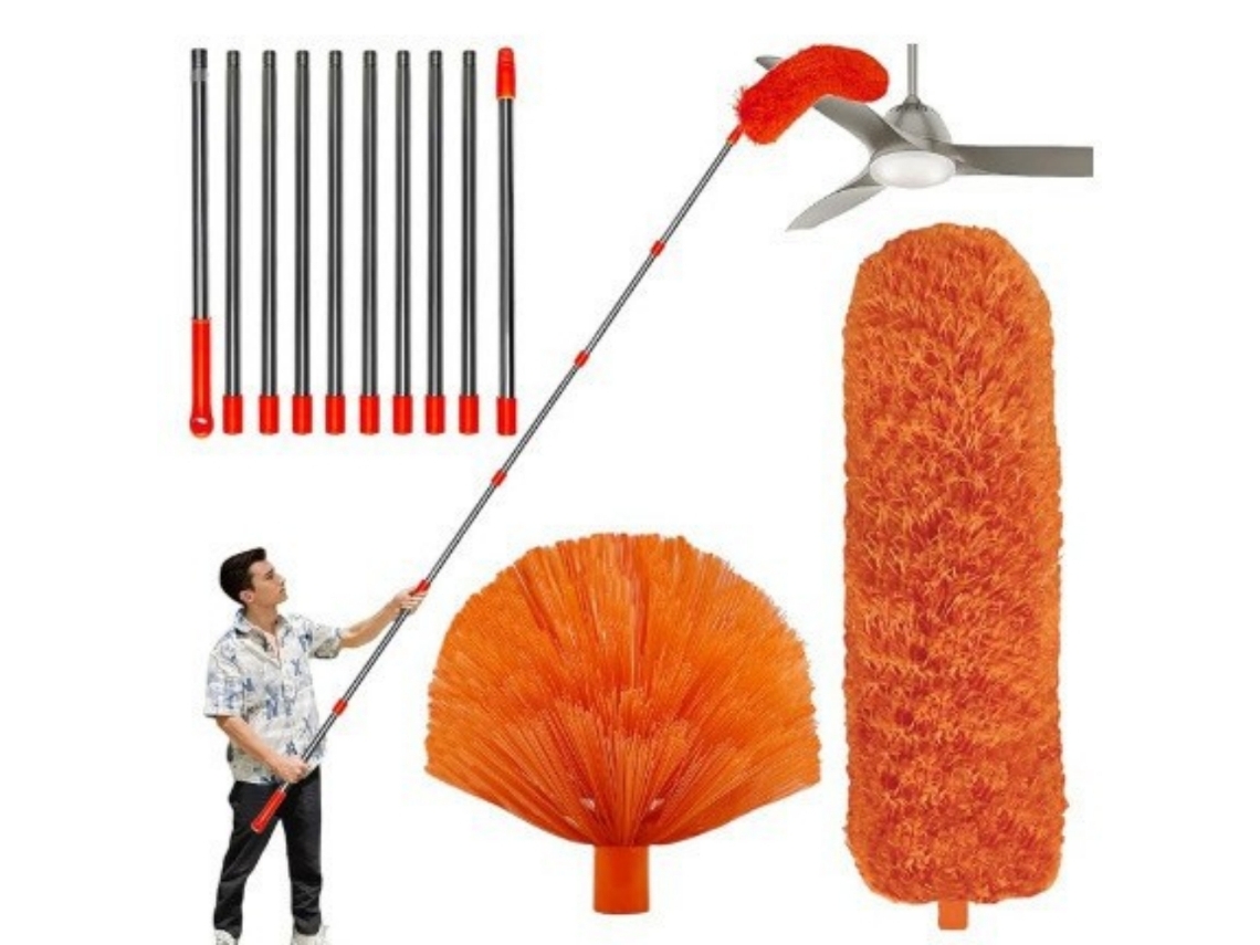 Este Kit De Limpieza Retráctil Le Permite Eliminar Telarañas, Es Lavable Y Es Adecuado Para Limpiar Muebles.