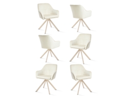 Sillas De Comedor Goeurvant 1437(pack De 6, Marfil, Terciopelo)