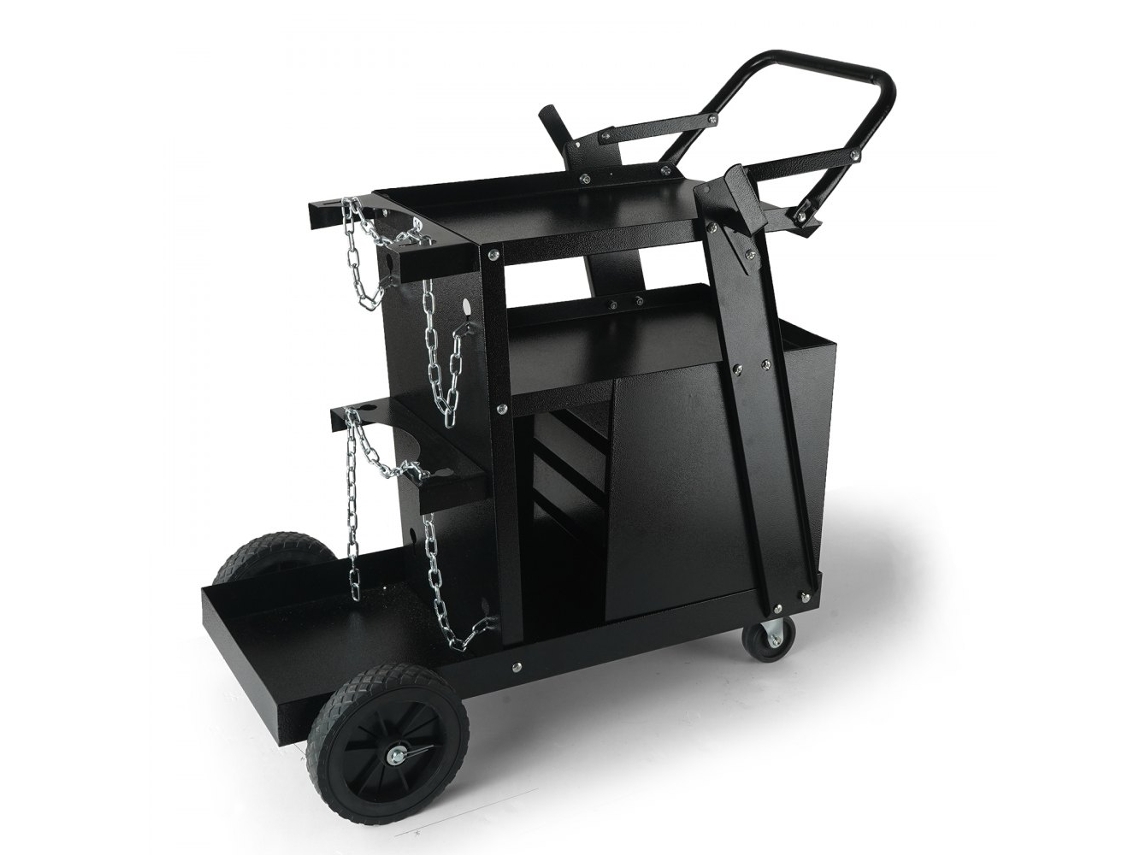 Carro de Soldadura con 2 Niveles, Cajones, Portabotellas y Ruedas Giratorias 360° Tekmaquinas