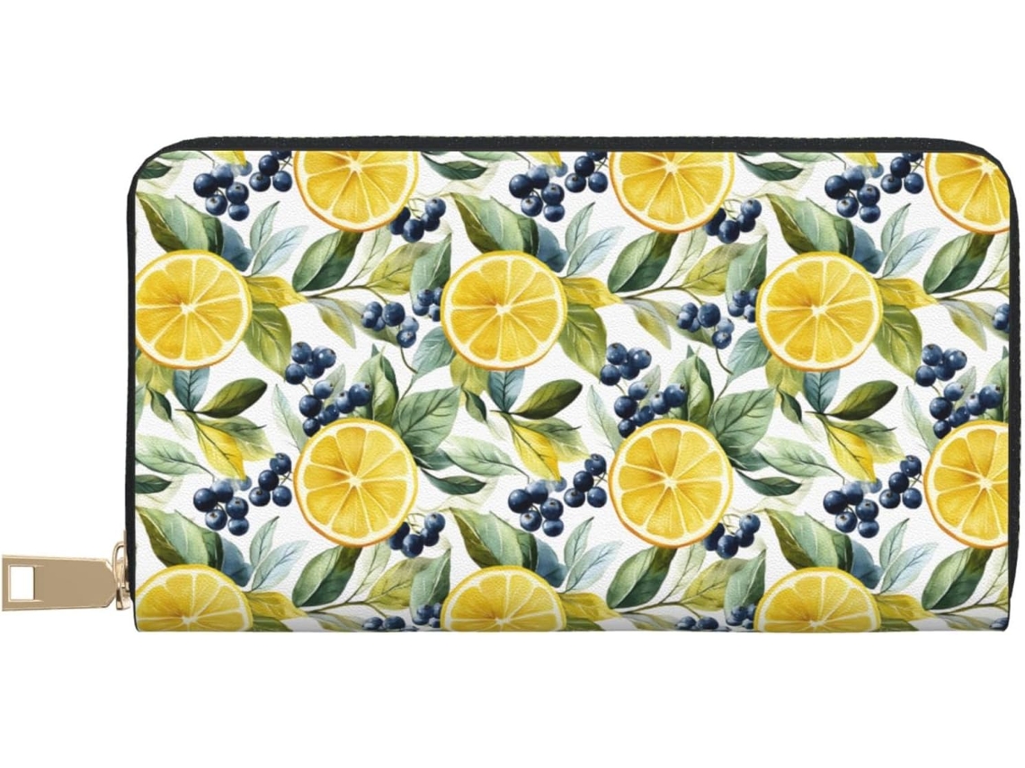 Cartera De Viaje Cuero Con Cremallera Para Mujer Diseño Estampado
