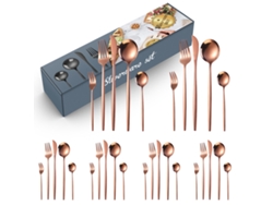 Conjunto de Talheres de Aço Inoxidável 30 Peças-Rose Gold GERTIZ