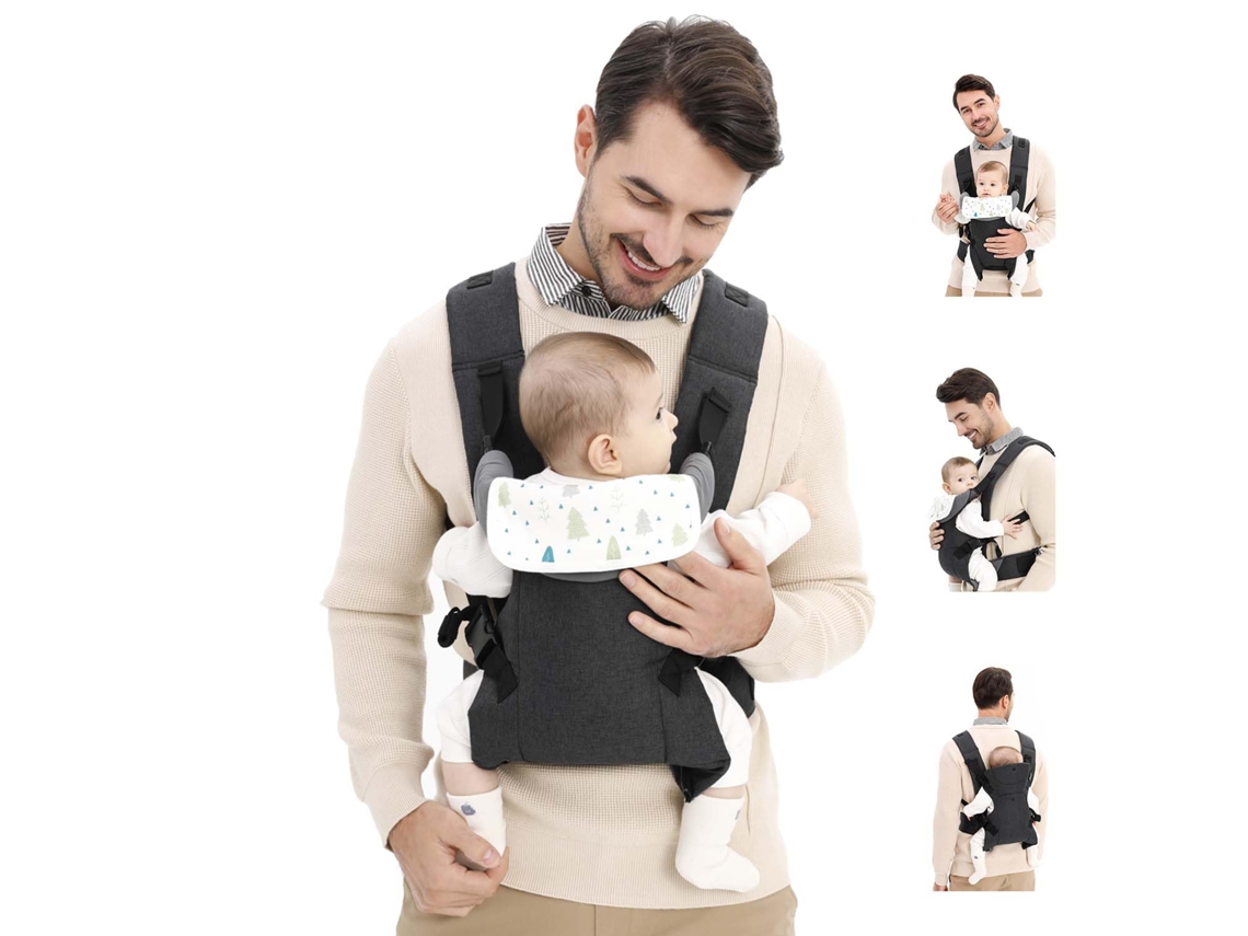Portabebés Multifuncional Y Cómodo Para Bebés De 0 A 24 Meses Czhhmart Gris Oscuro