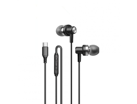 Auriculares con altavoz de anillo de cobre decodificación digital tipo C controlado por cable para Huawei Samsung Ipad Pro negro en bolsa