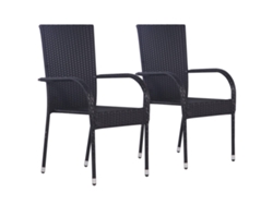 Juego De Comedor Para Jardín 3 Uds | Mueble De Jardín Negro
