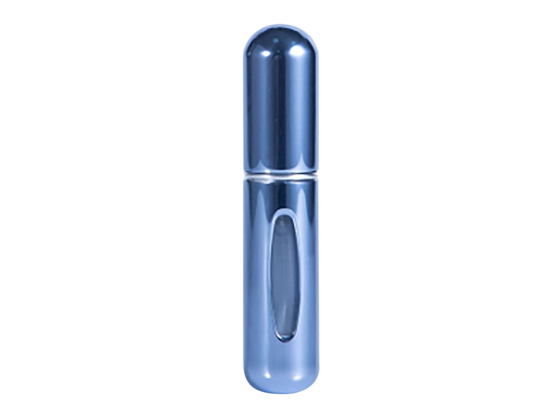 6 atomizadores de perfume metálicos recargables antifugas de 5 ml, mini botellas de viaje en spray, color azul brillante.