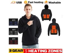 Mtengoo Hs05b Sudadera Inteligente Calefacción 5 Zonas Calentamiento Rápido Usb Lavable Segura Gran Tamaño Invierno Aire Libre