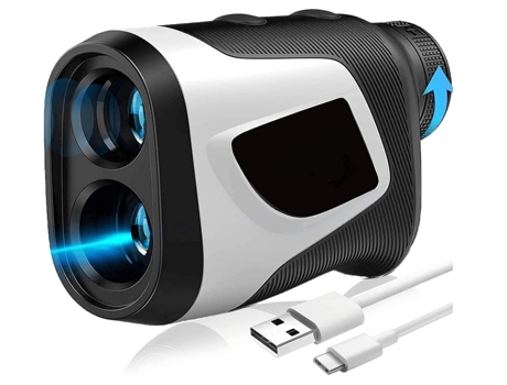 Telémetro CHRONUS Golf con Inclinación de 1000 M de 6X con Tecnología de bloqueo de Bandera Encendido/Apagado Blanco