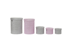 Set 5 Cesta Pp Rosa 42x42x52,5cm