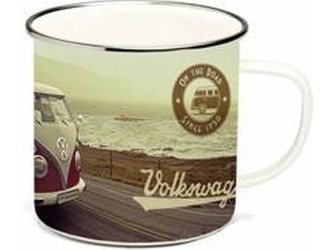 Taza Enamel Furgoneta clásica Volkswagen Highway