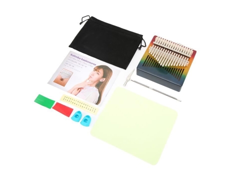 Piano de dedo portátil, 17 teclas, Piano de pulgar, Color caoba, Kalimba, Mini Kit de instrumentos musicales de dedo portátil