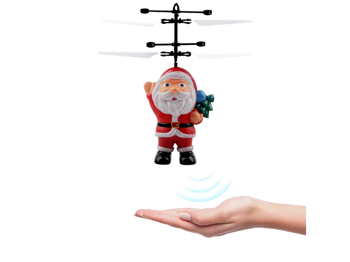 Juguete Volador De Papá Noel, Avión Cartoony, Helicóptero Por Sensor, Juguete De Inducción Para Niños