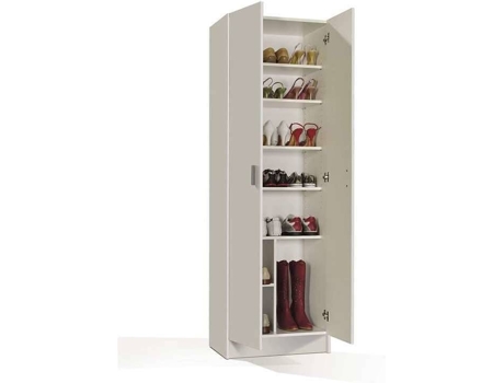 Zapatero Multiestante 2 puertas habitdesign armario multiusos auxiliar acabado en color blanco medidas 59 cm ancho 180 alto 37 180x59x37