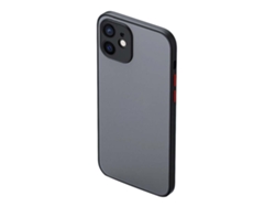 Capa Protetora Fosca Anti-queda Translúcida Com Buracos Precisos Para Iphone 12 Preta