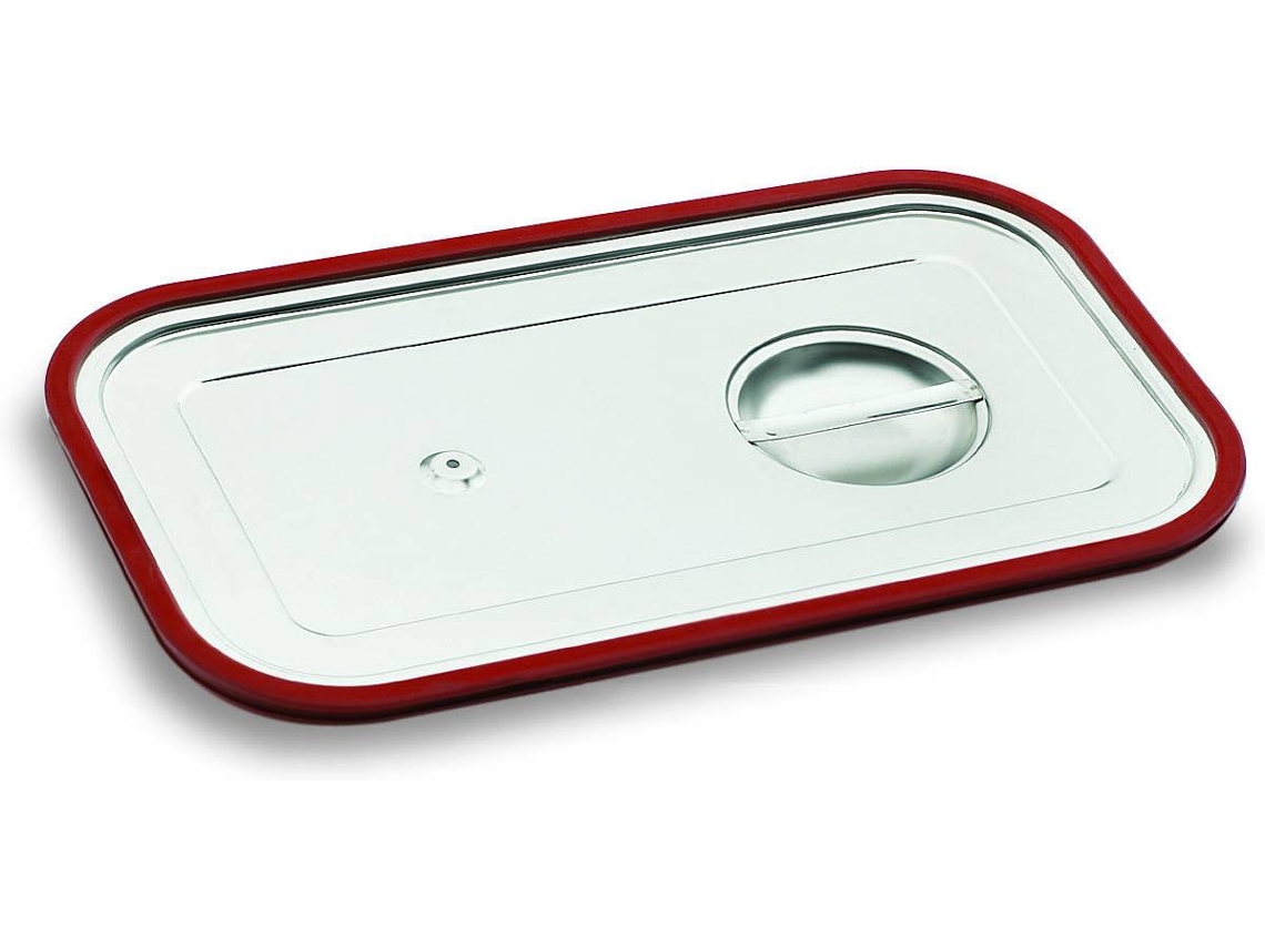 Tapa LACOR Inox GN 1/4 con Junta de Silicona (25,5x16x2,5 cm - 1 Und)