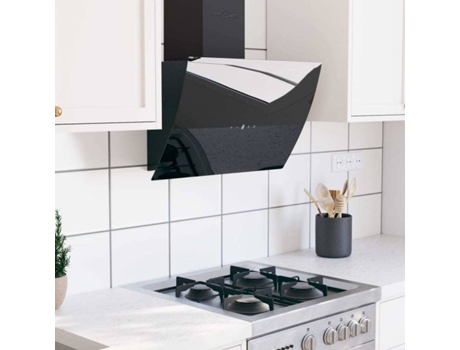 vidaXL Campana extractora de pared acero vidrio templado negro 60 cm