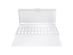 Paleta De Pintura Portátil De Plástico Blanco Con 24 Cuadrículas Para Agua Y Arte.