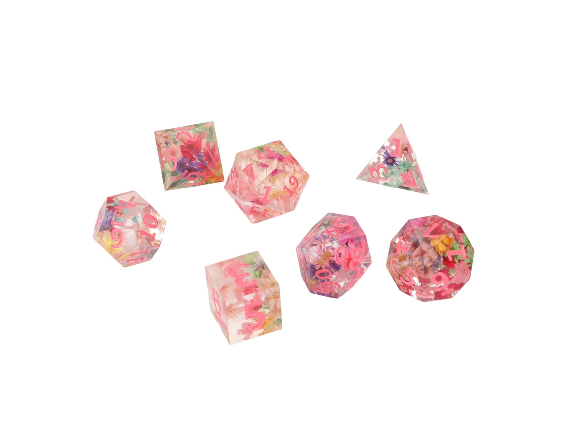 Juego De 7 Dados Poliédricos De Resina Transparente Para Juegos Y Decoración De Fiestas.
