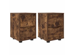 Juego de mesitas de noche de roble ahumado 30,5x30x43 cm MAISON EXCLUSIVE