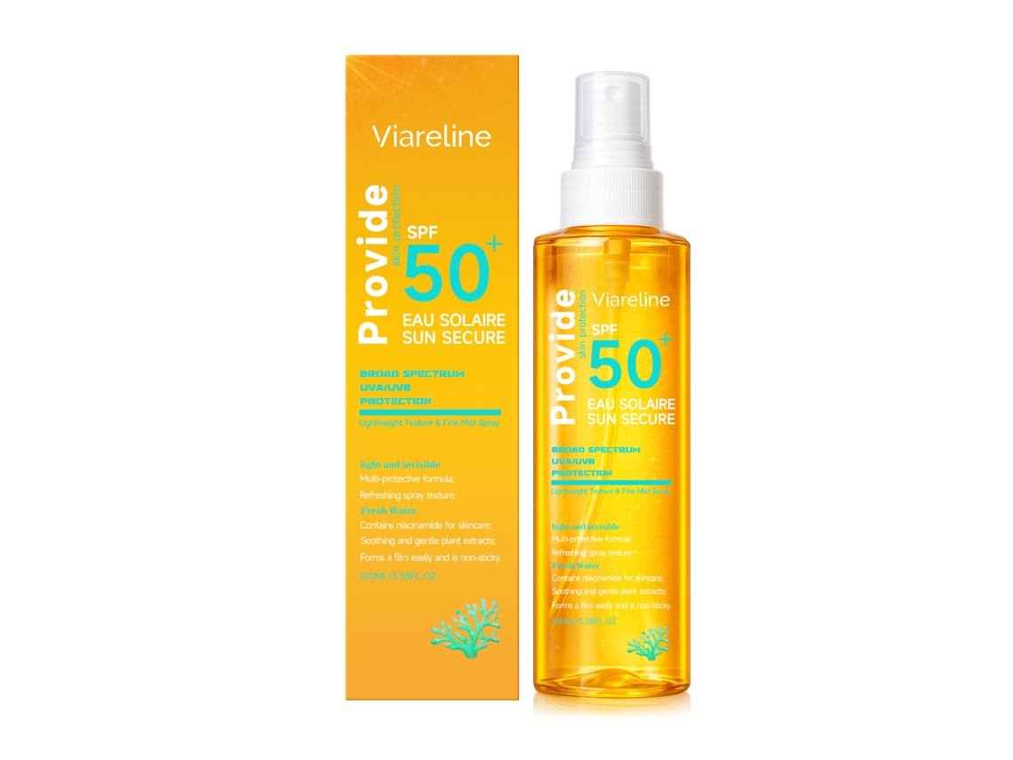 Spray protector solar ligero y transparente con FPS 50+